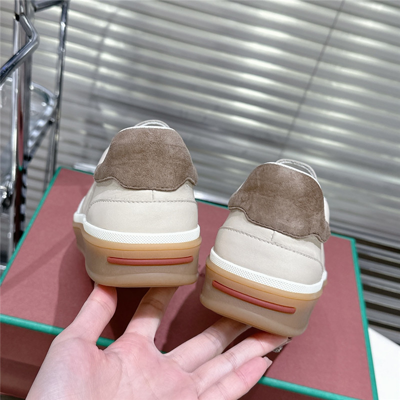 L0r0 P1ana mixed leather low-top sneakers