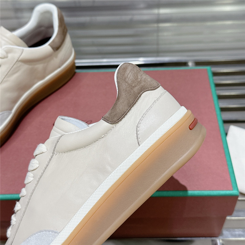 L0r0 P1ana mixed leather low-top sneakers