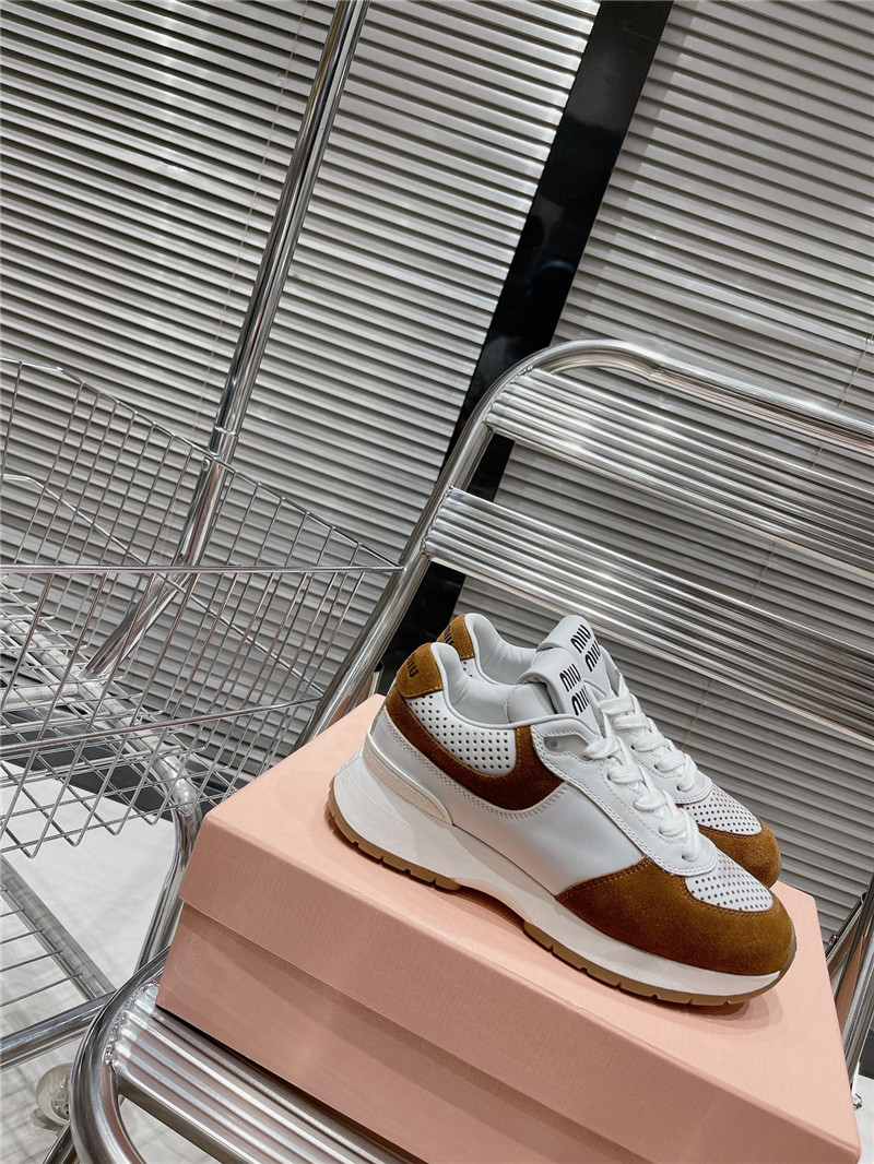 Miu Miu Brown Platform Sneakers