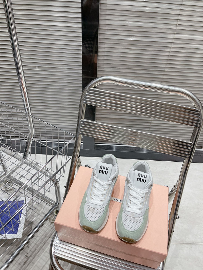 Miu Miu Green Platform Sneakers