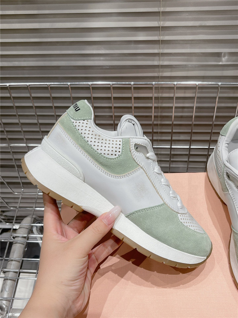 Miu Miu Green Platform Sneakers