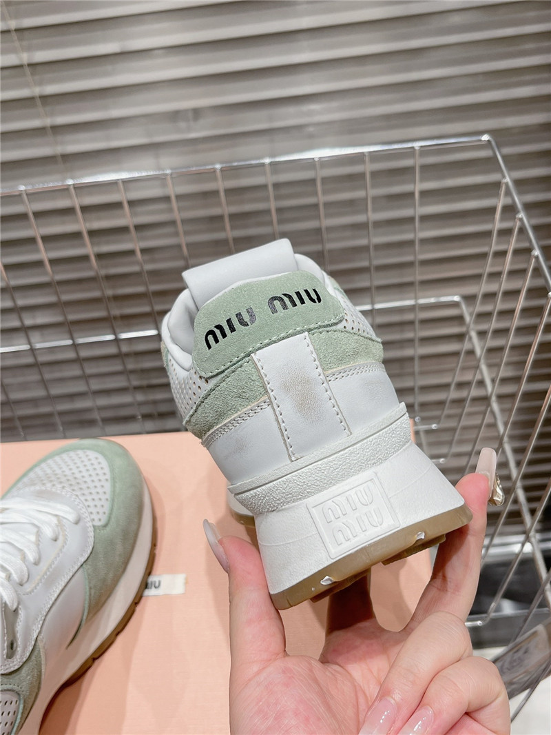 Miu Miu Green Platform Sneakers
