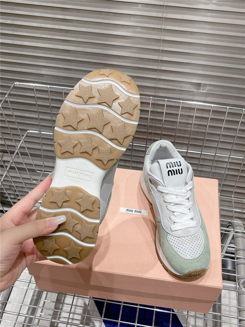 Miu Miu Green Platform Sneakers