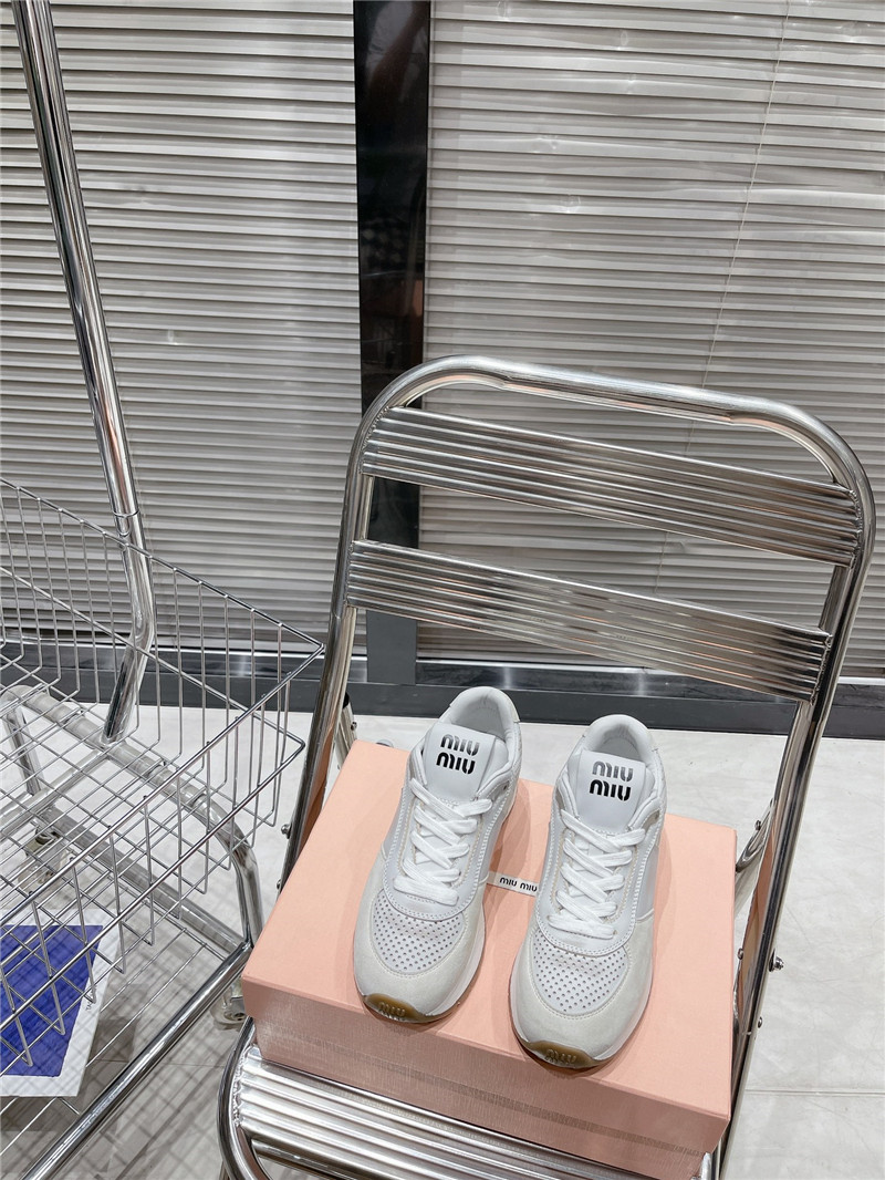 Miu Miu Women’s Mesh Platform Low Top Sneakers