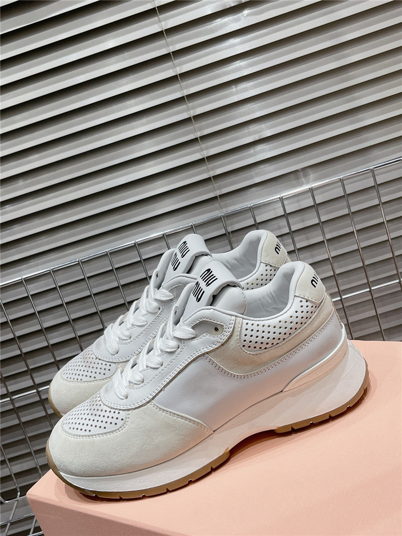 Miu Miu Women’s Mesh Platform Low Top Sneakers