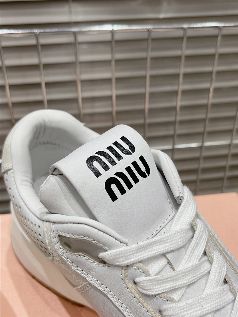 Miu Miu Women’s Mesh Platform Low Top Sneakers