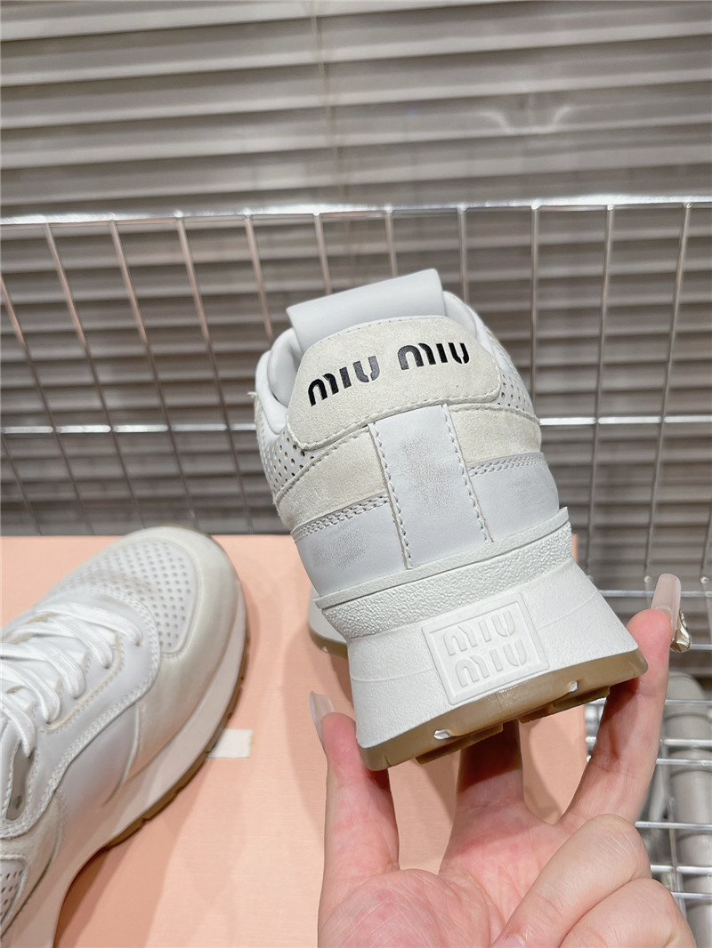 Miu Miu Women’s Mesh Platform Low Top Sneakers