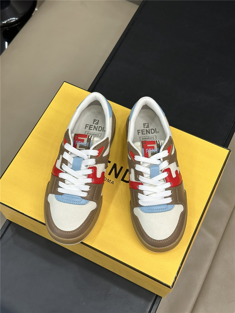 F**di match panelled leather sneakers