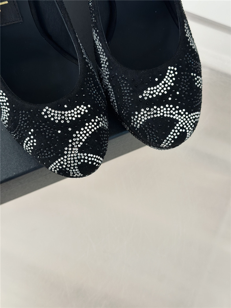 Ch**el double c rhinestone high heels replica shoes