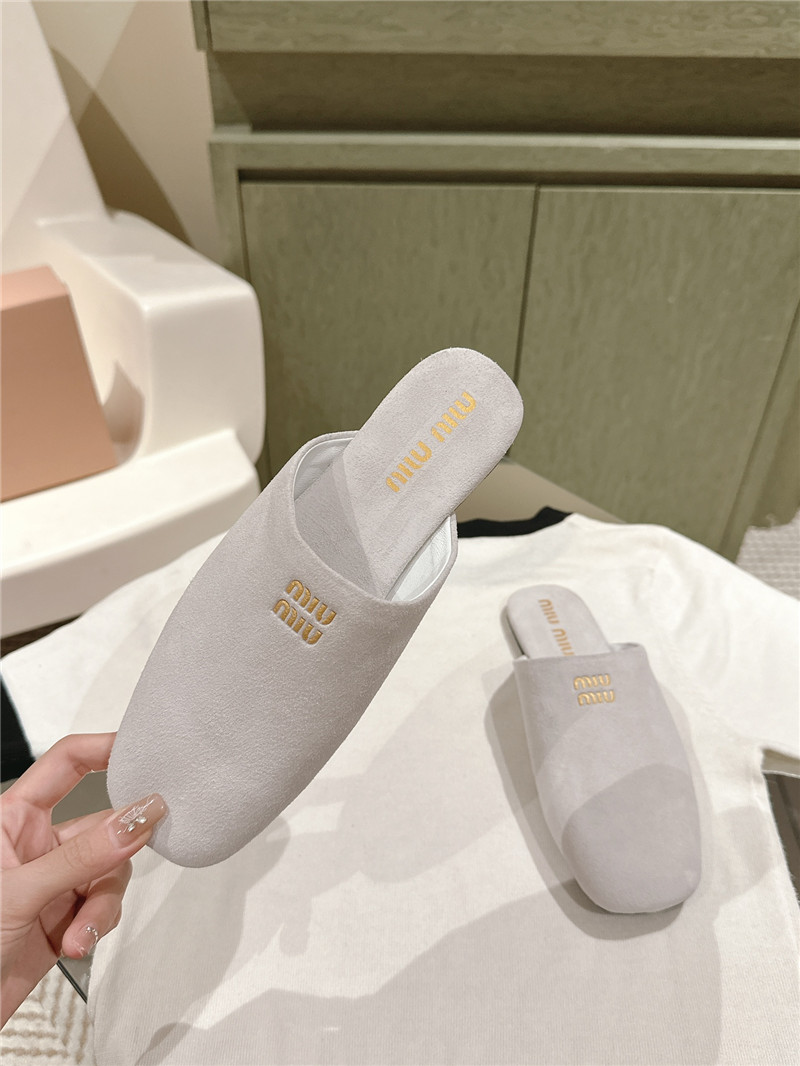 miumiu small round toe mules slippers replica shoes