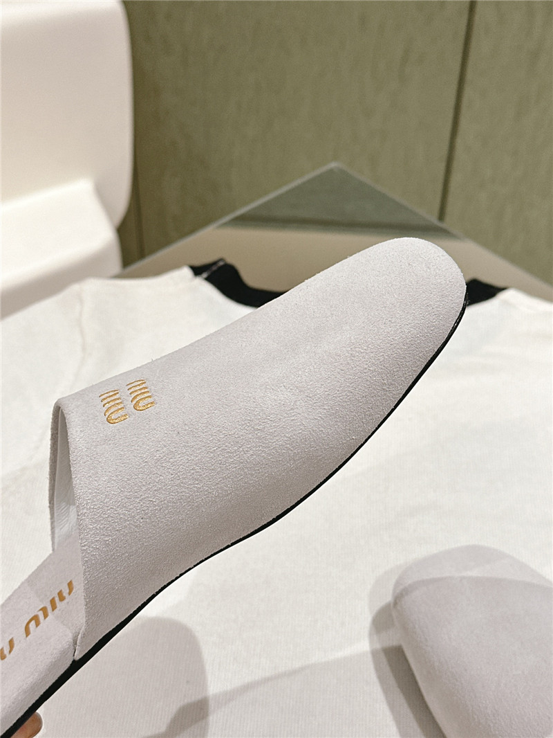 miumiu small round toe mules slippers replica shoes