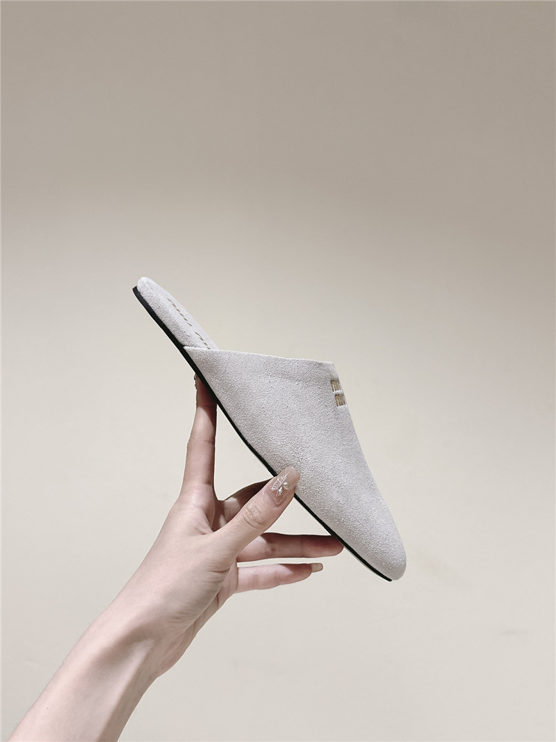 miumiu small round toe mules slippers replica shoes