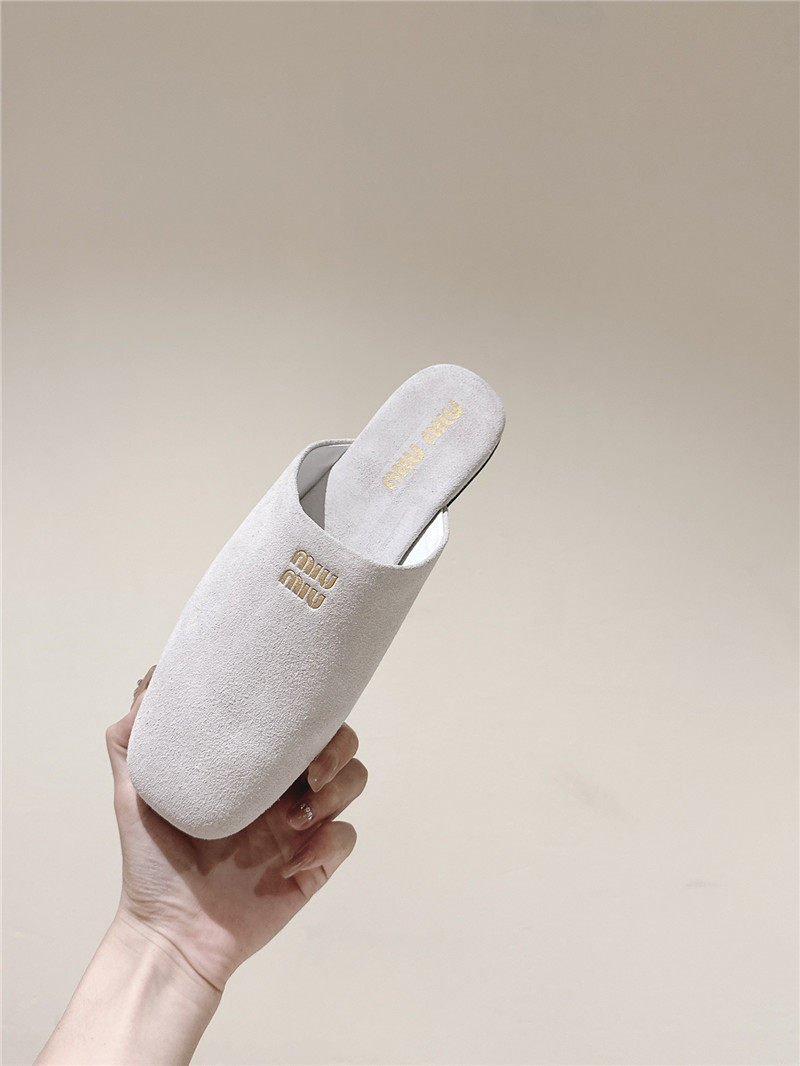 miumiu small round toe mules slippers replica shoes