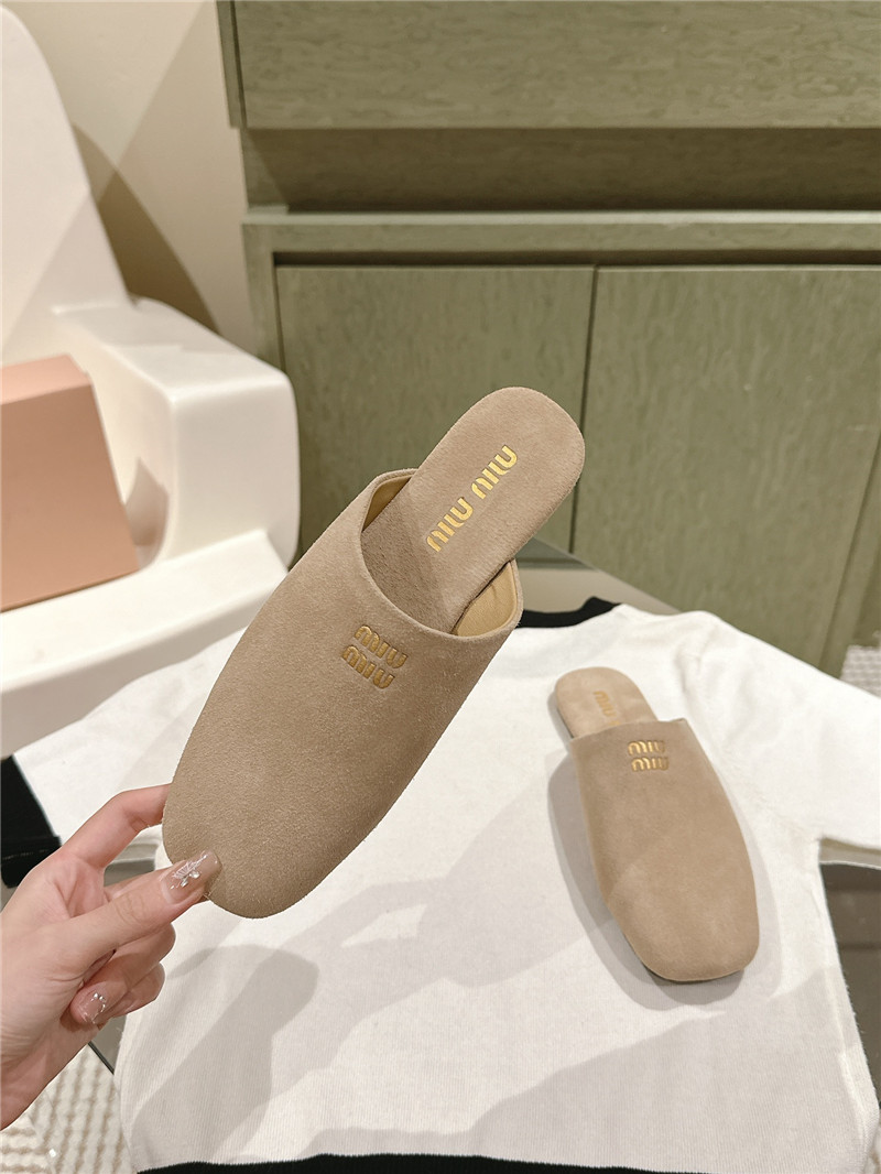 miumiu small round toe mules slippers replica shoes