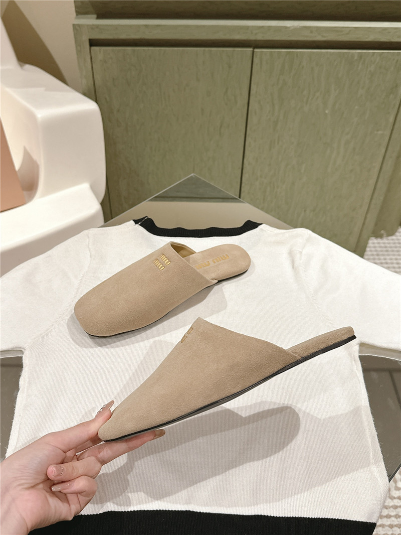 miumiu small round toe mules slippers replica shoes