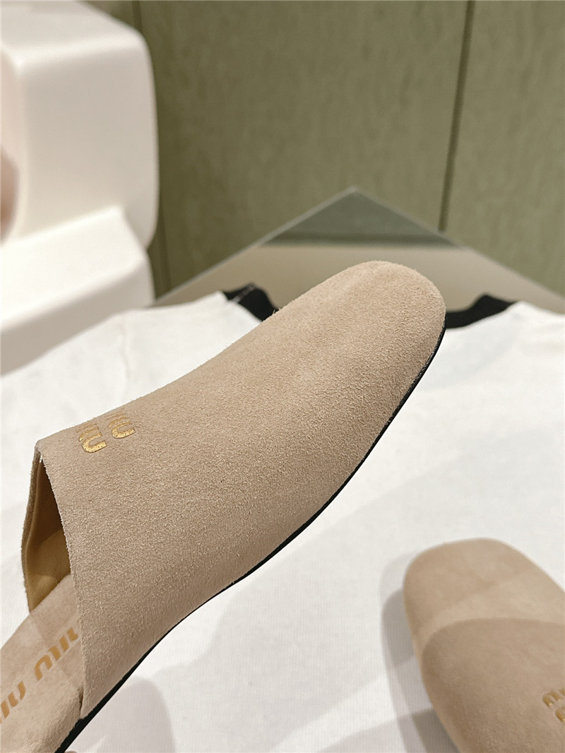 miumiu small round toe mules slippers replica shoes