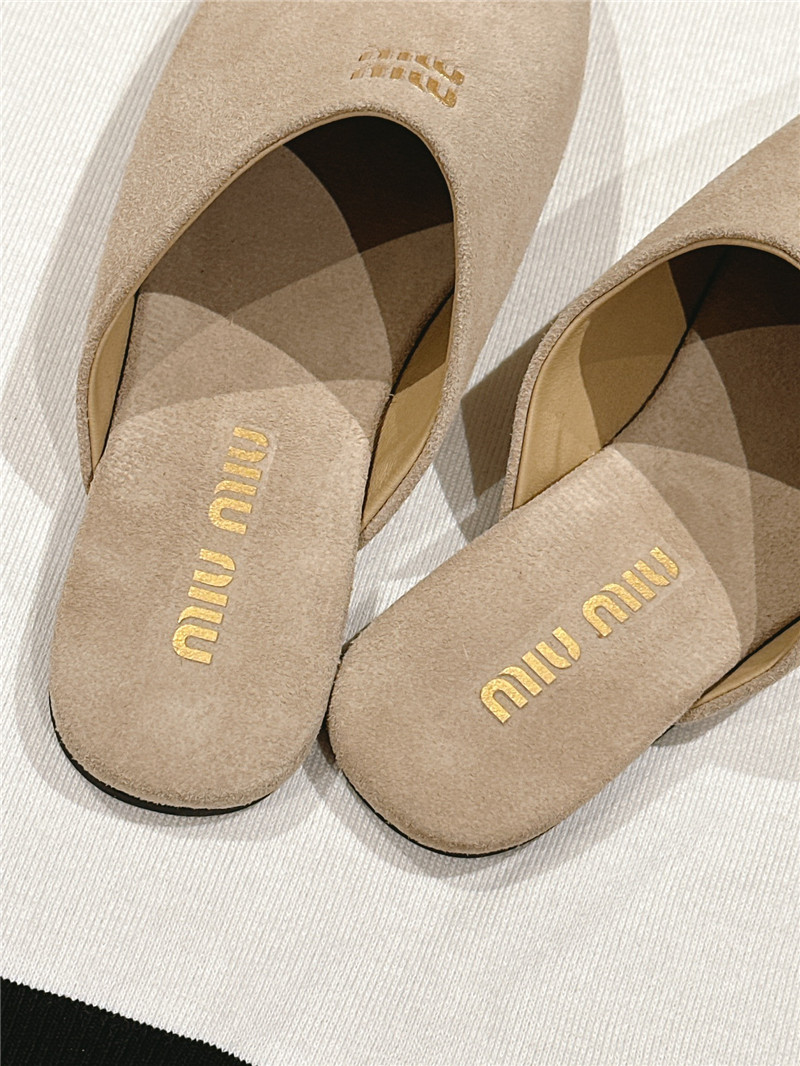 miumiu small round toe mules slippers replica shoes