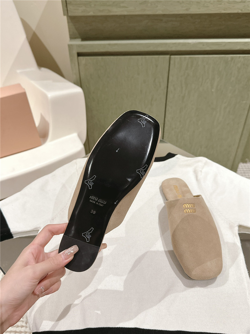 miumiu small round toe mules slippers replica shoes