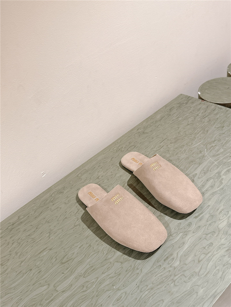 miumiu small round toe mules slippers replica shoes