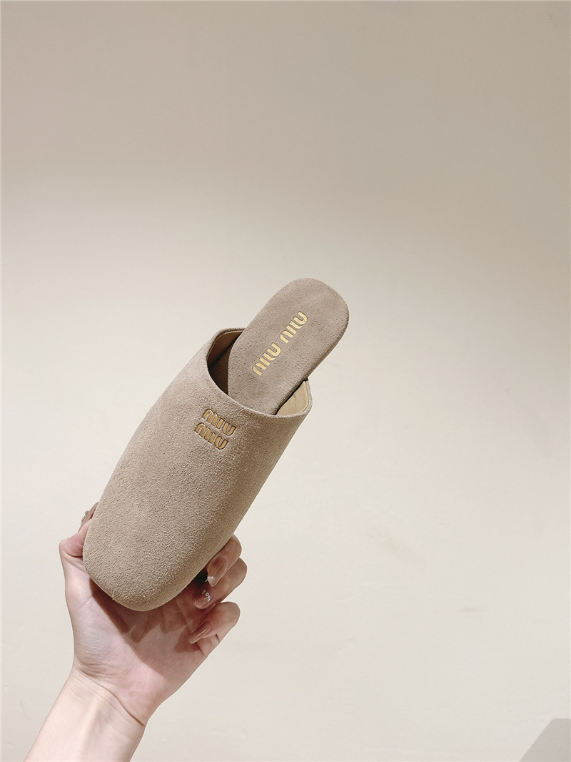 miumiu small round toe mules slippers replica shoes