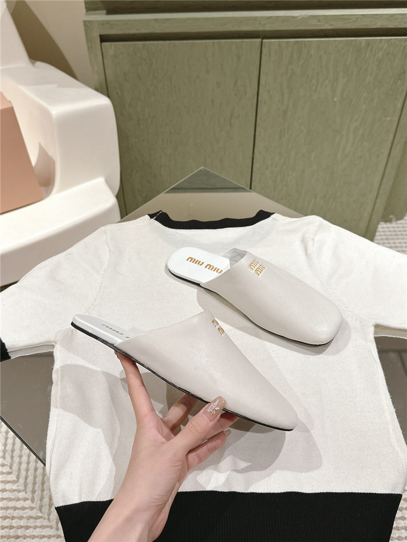 miumiu small round toe mules slippers replica shoes