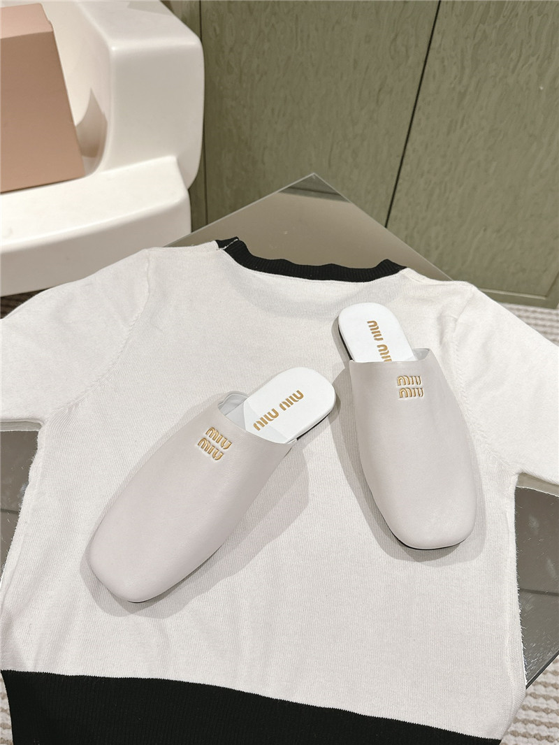 miumiu small round toe mules slippers replica shoes