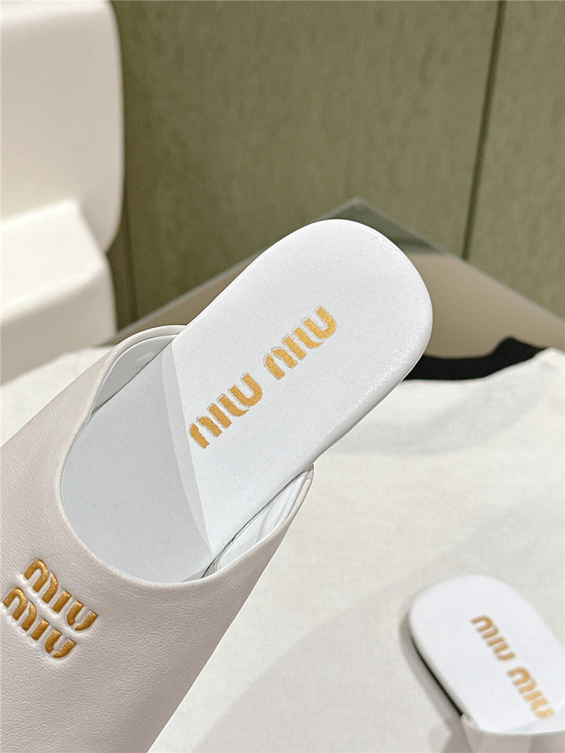miumiu small round toe mules slippers replica shoes