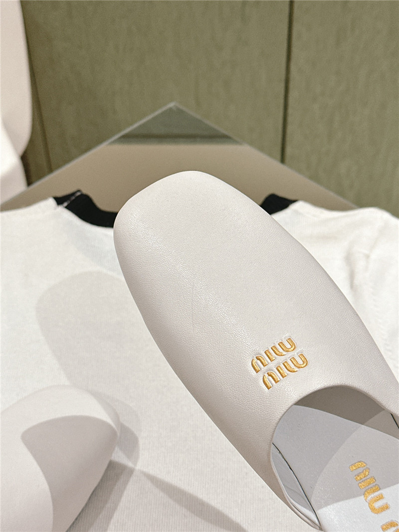 miumiu small round toe mules slippers replica shoes