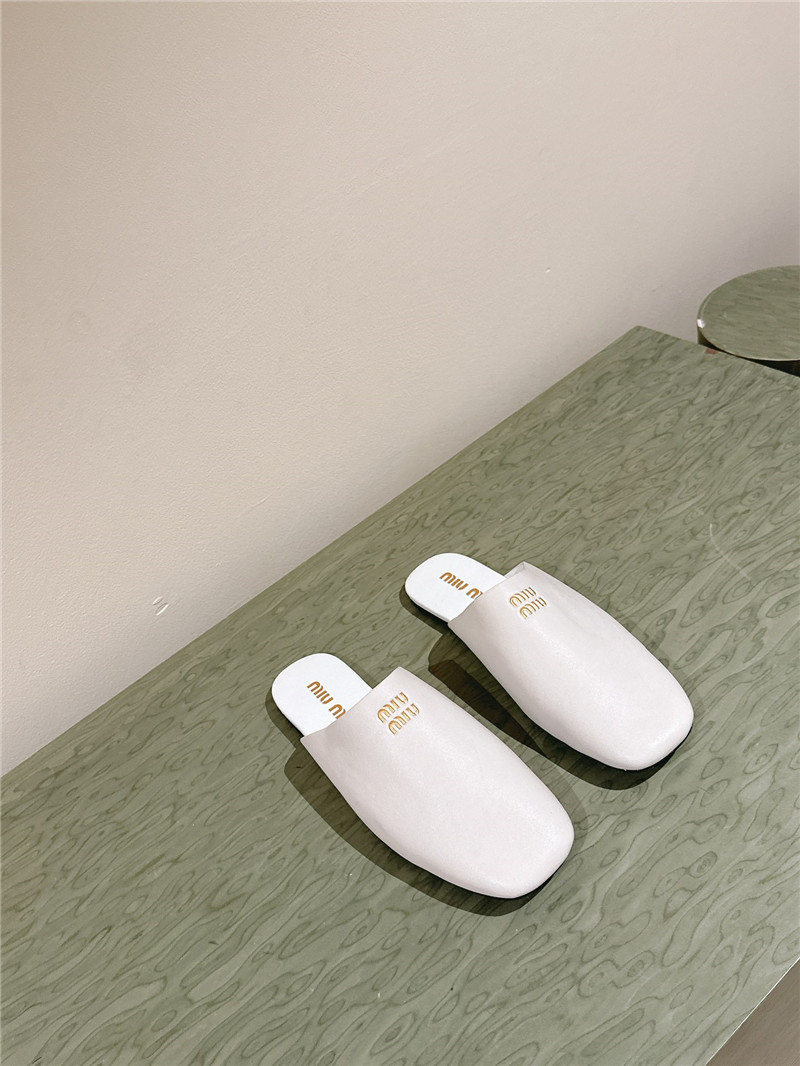 miumiu small round toe mules slippers replica shoes