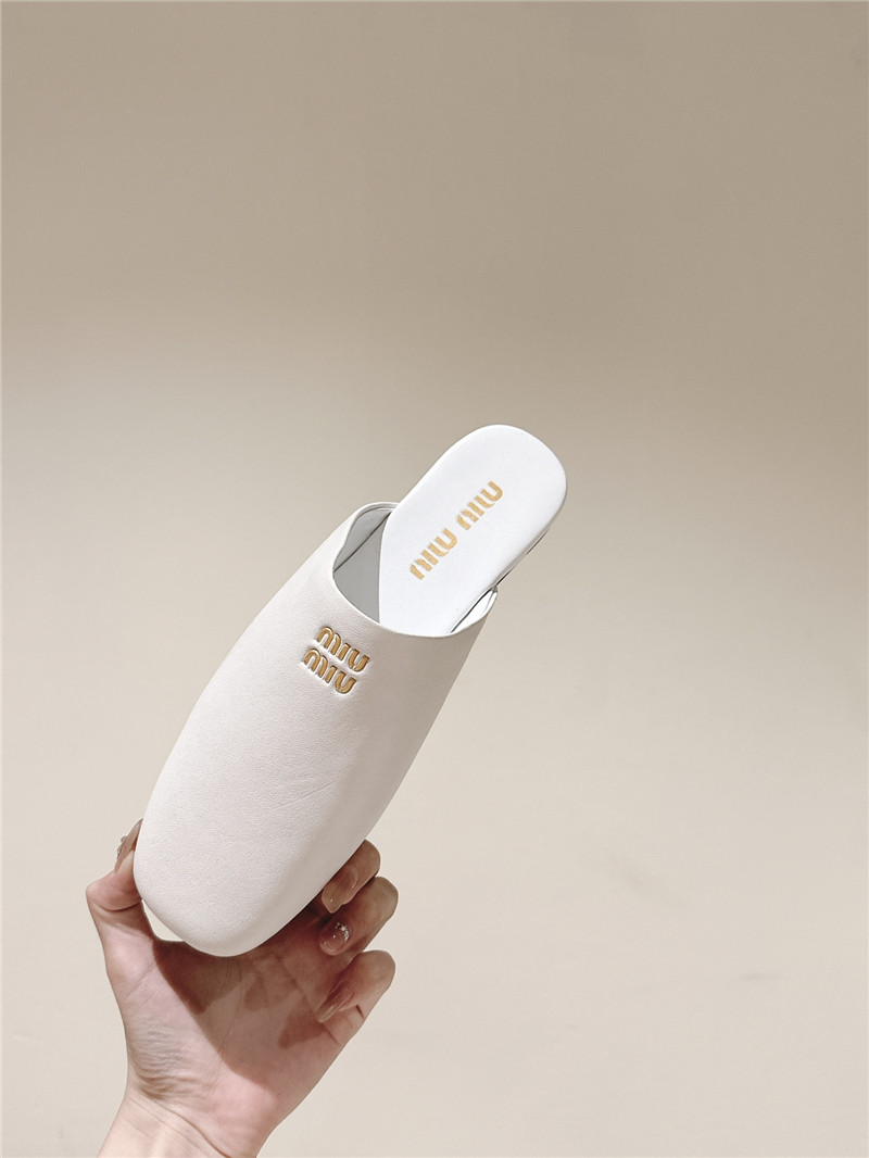 miumiu small round toe mules slippers replica shoes