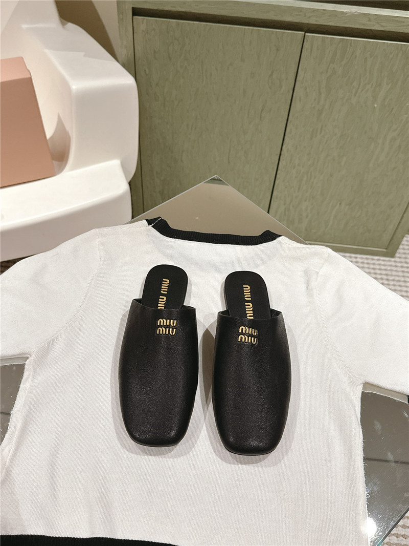 miumiu small round toe mules slippers replica shoes