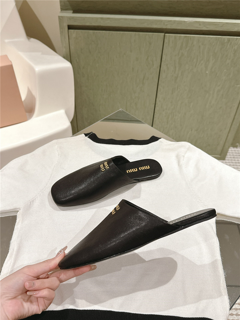 miumiu small round toe mules slippers replica shoes