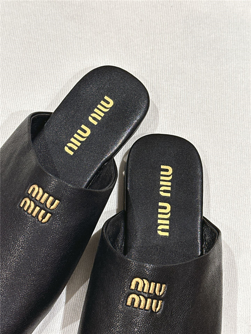 miumiu small round toe mules slippers replica shoes