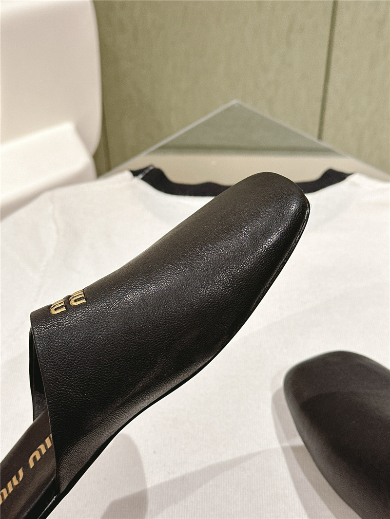 miumiu small round toe mules slippers replica shoes