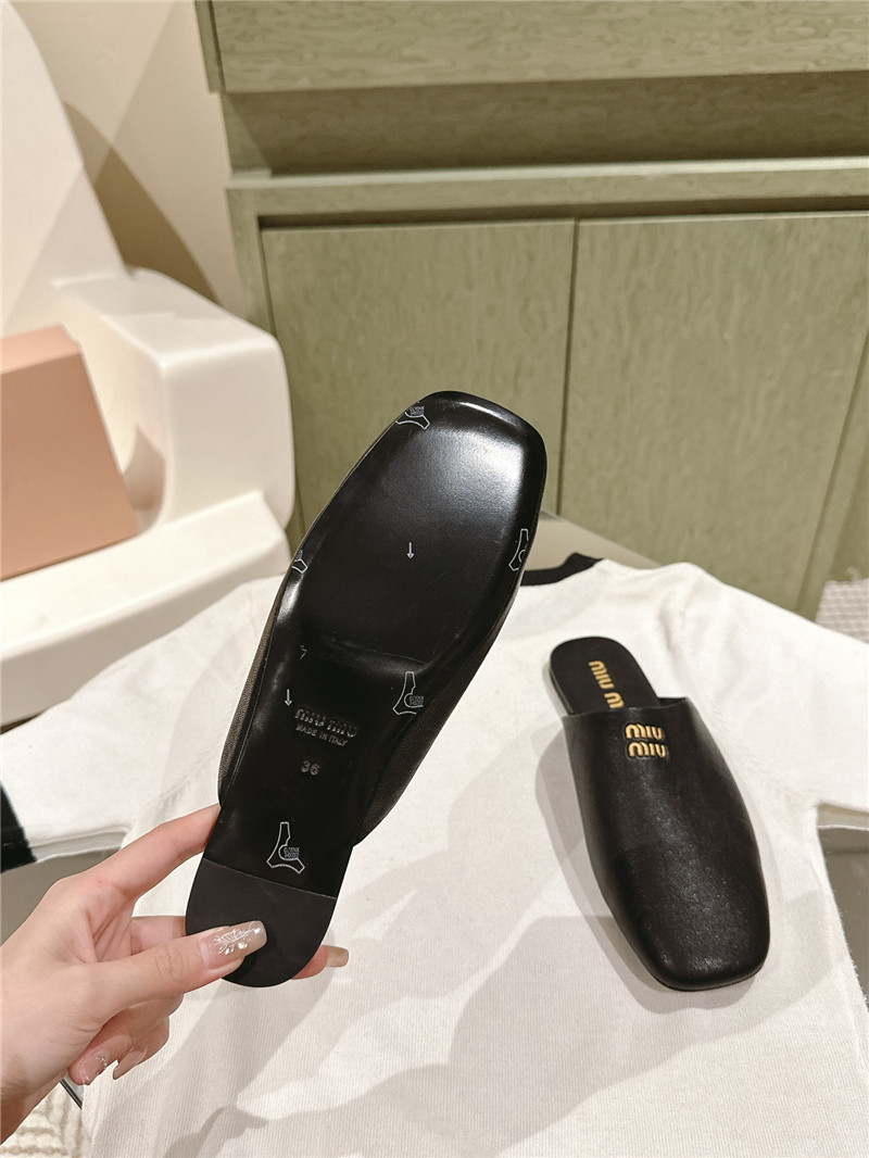 miumiu small round toe mules slippers replica shoes