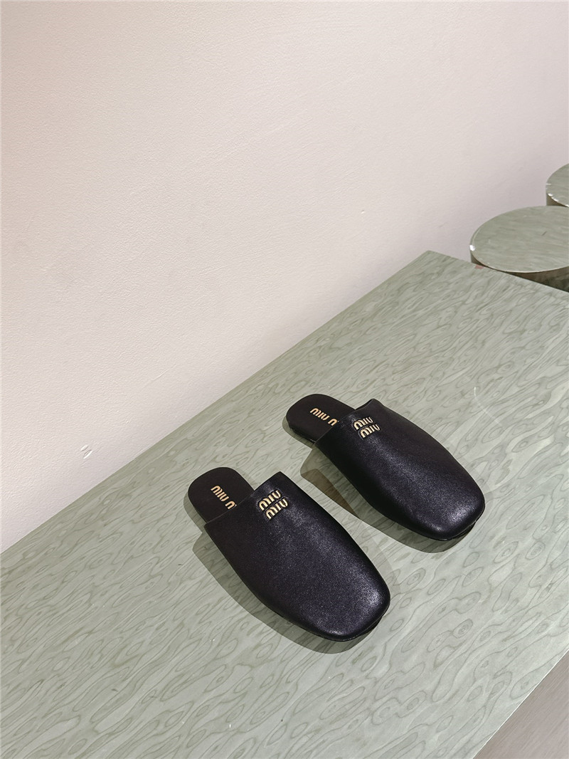 miumiu small round toe mules slippers replica shoes
