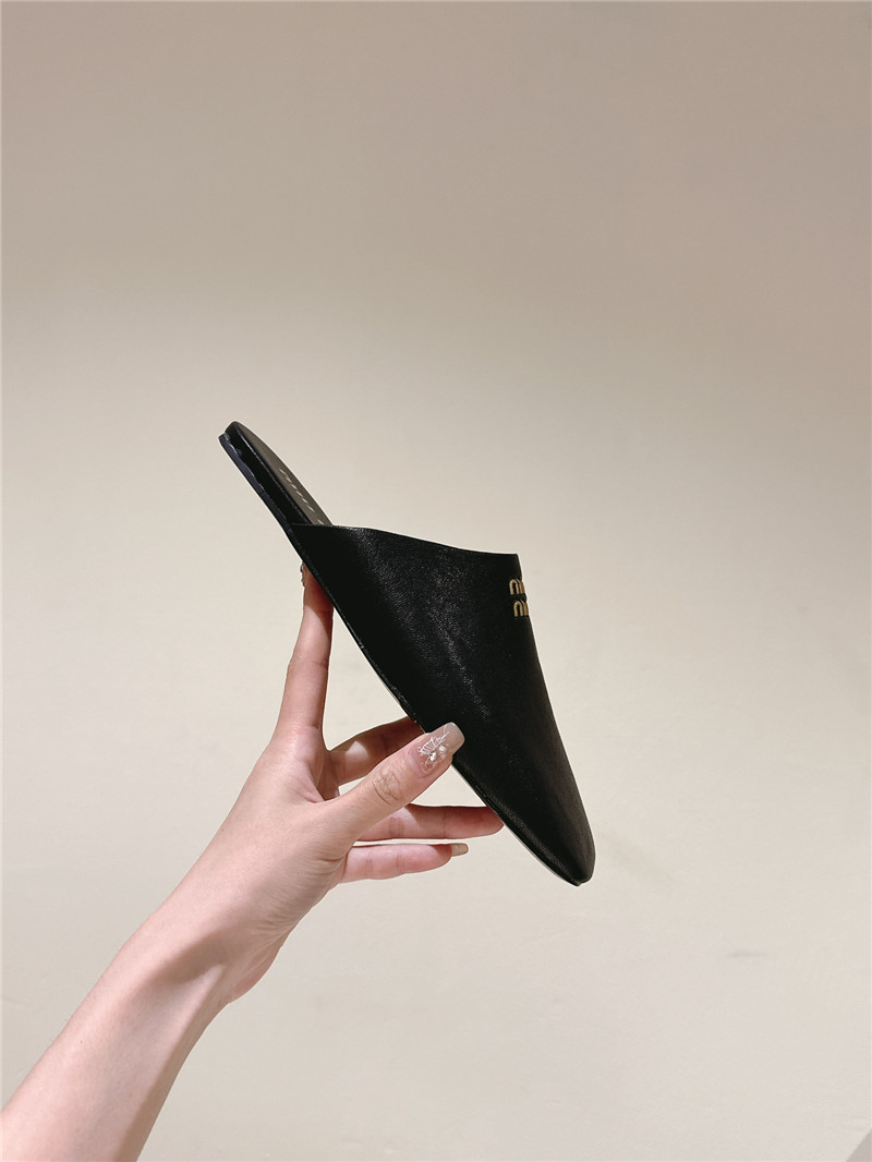 miumiu small round toe mules slippers replica shoes