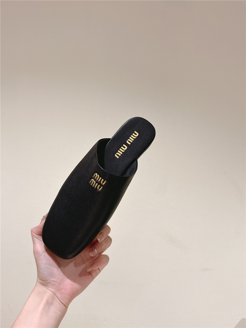miumiu small round toe mules slippers replica shoes