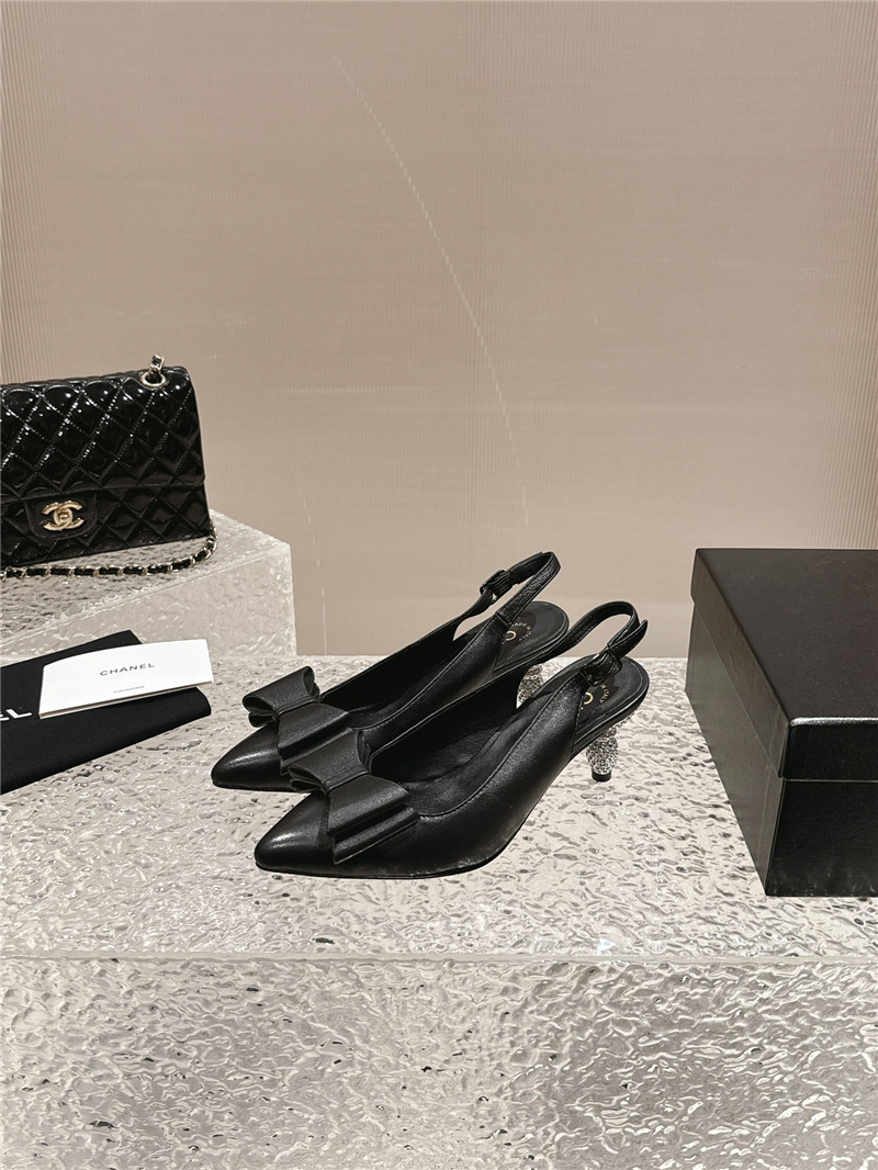 Ch**el bow high heel leather shoes best replica shoes website