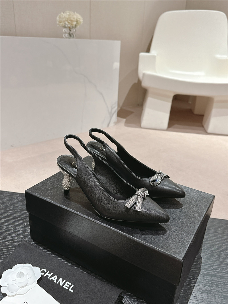 Ch**el pointed toe bow knot heel sandal