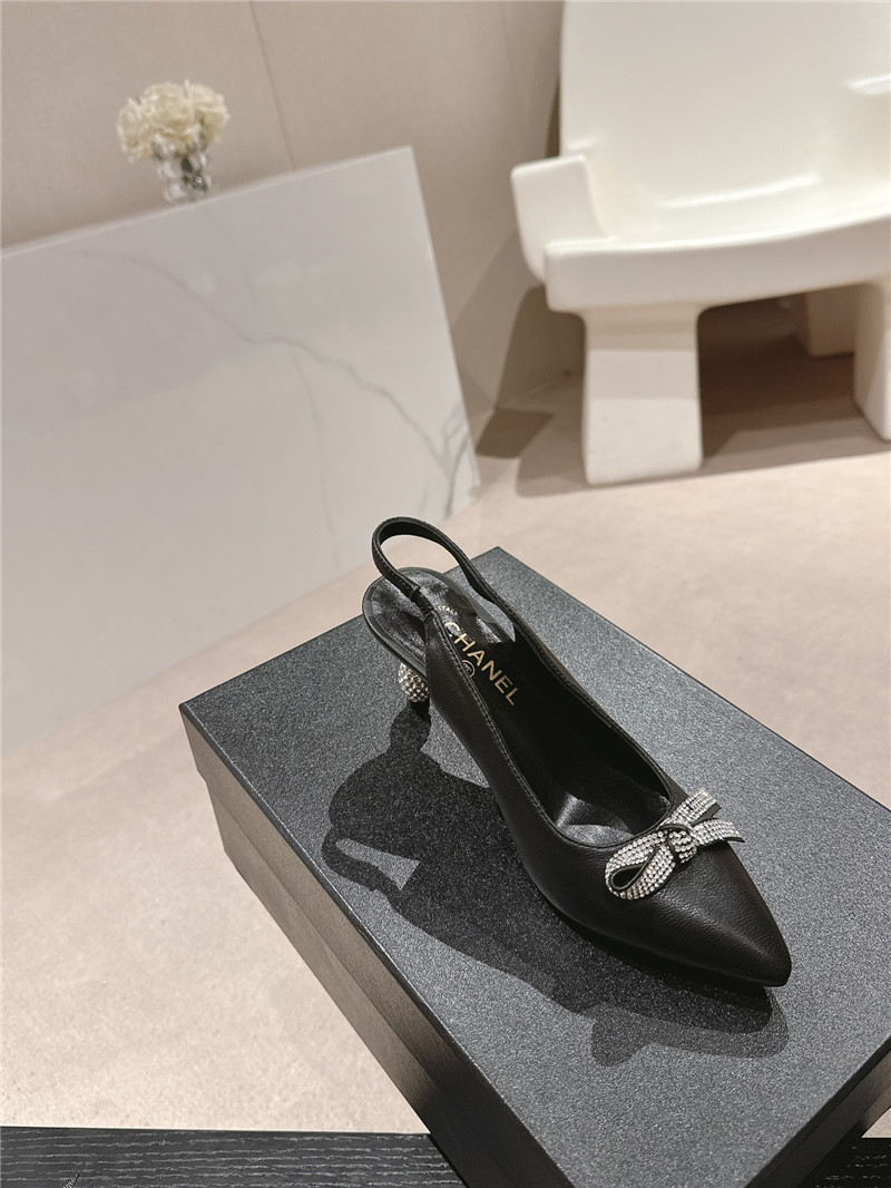 Ch**el pointed toe bow knot heel sandal