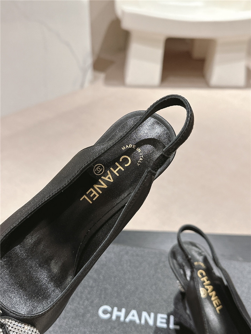 Ch**el pointed toe bow knot heel sandal