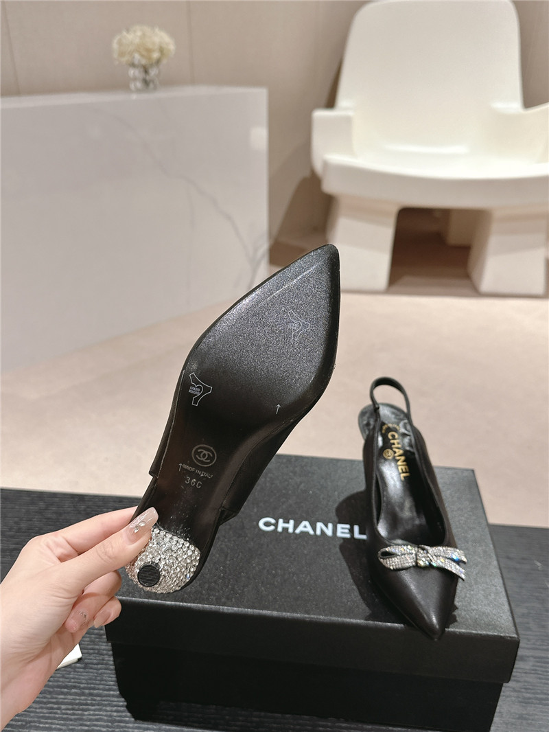 Ch**el pointed toe bow knot heel sandal