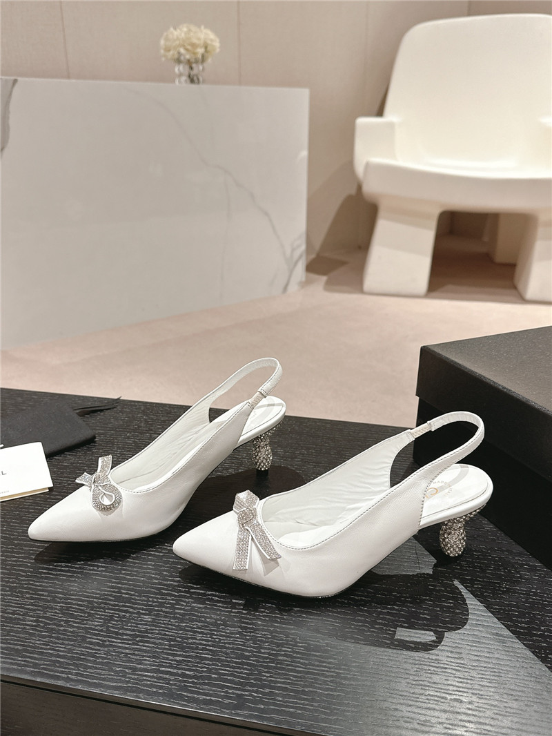 Ch**el bow high heel leather shoes best replica shoes website