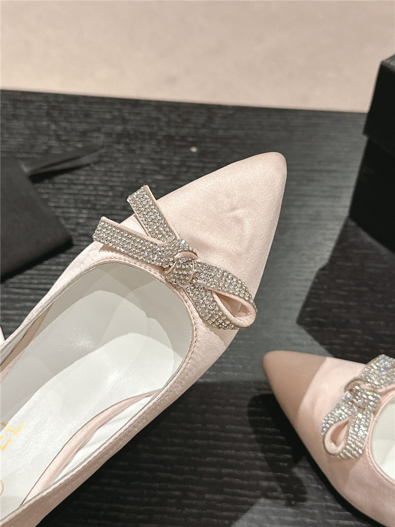 Ch**el bow high heel leather shoes best replica shoes website