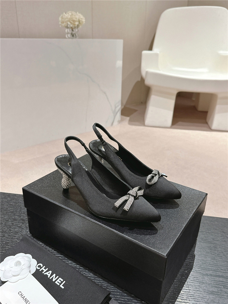 Chanel bow high heel leather shoes best replica shoes website