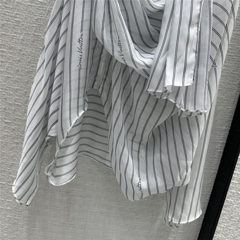 l0vis Vvtt0n lv ribbon scarf printed striped shirt replica clothing