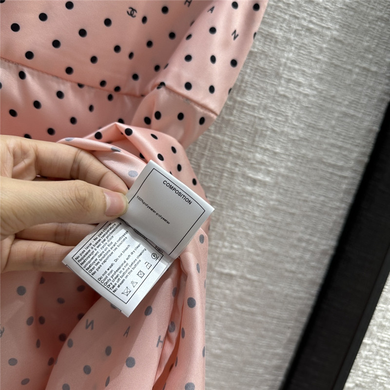 Ch**el pink polka dot logo print skirt replica clothing sites