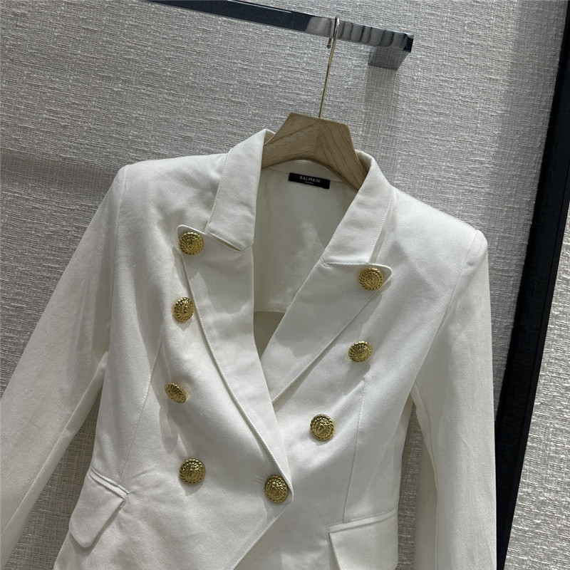 Balmain white denim blazer replica clothing sites