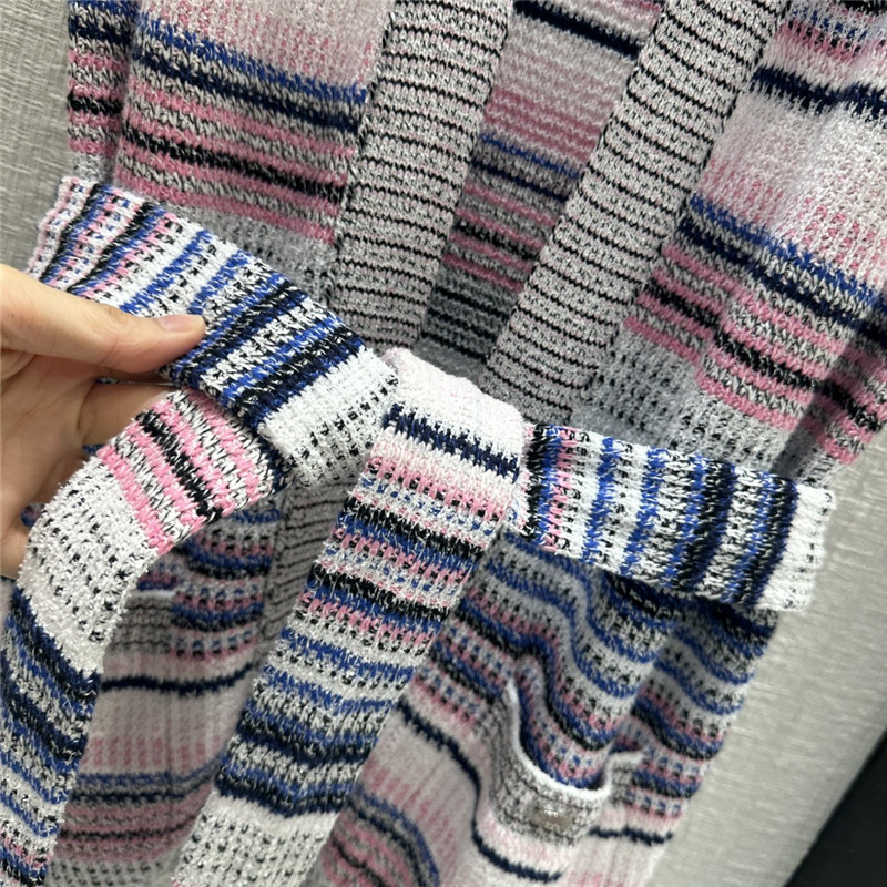 Ch**el colorful striped knitted vest cardigan replicas clothes